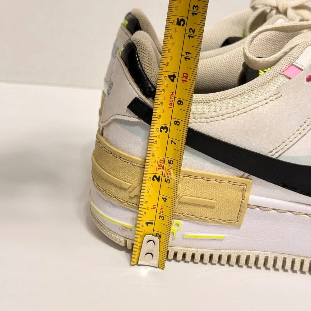 Nike Air Force 1‎ Shadow SE Casual Sneakers White Pink Blue Yellow Size 7.5